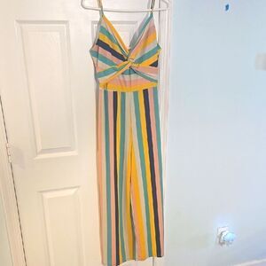 Altar'd State Pink and Yellow One Piece with Striped Design